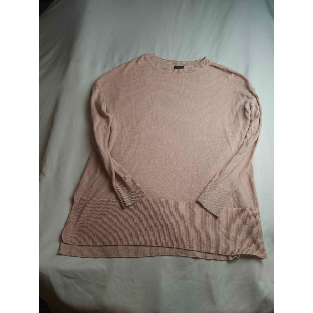Worthington Tunic Sweater Womens Large Pink Knit Crew Neck Pullover Long Sleeve